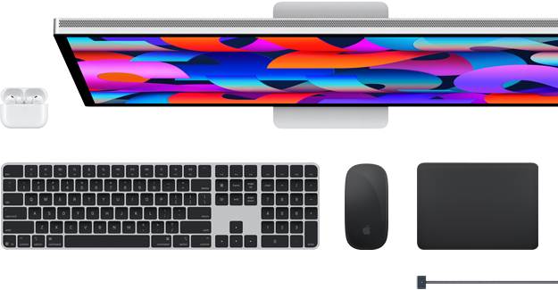 Mac Zubehör: AirPods, Studio Display, Magic Keyboard, Magic Mouse, Magic Trackpad, MagSafe Ladekabel